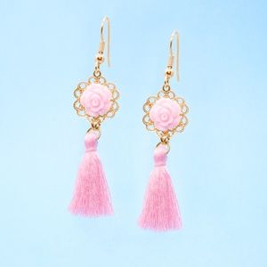 Handmade Floral Boho Tassel Earrings